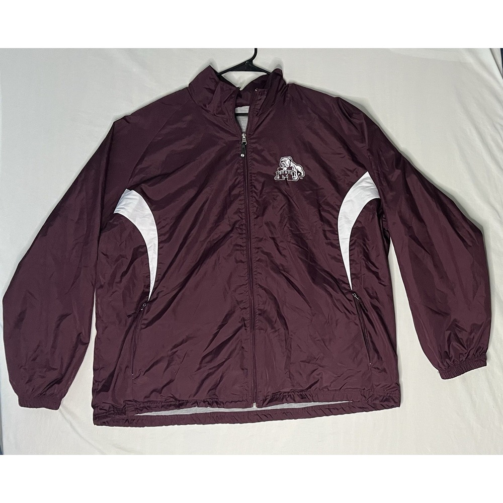 Holloway Mississippi State Bulldogs Lined Windbreaker Jacket Men's SZ 2XL Maroon